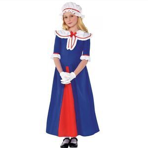 New  Kids Halloween Martha Washington Costume 4th of July Fancy Dress Size M